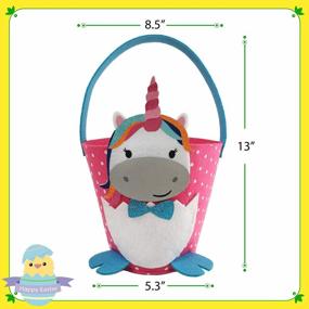 img 1 attached to Personalized Easter Egg Hunt Bucket For Girls - Unicorn Non-Woven Bag With Gifts & Candy!