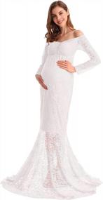 img 2 attached to Stunning Lace Mermaid Maternity Gown For Weddings And Baby Showers