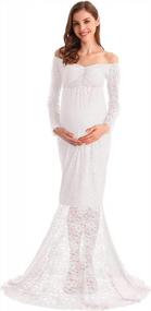 img 3 attached to Сногсшибательное платье материнства русалки шнурка для венчаний и душей младенца