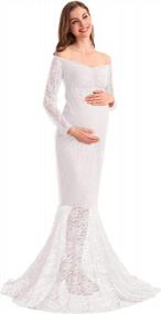 img 1 attached to Stunning Lace Mermaid Maternity Gown For Weddings And Baby Showers