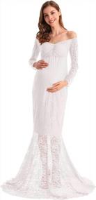 img 4 attached to Stunning Lace Mermaid Maternity Gown For Weddings And Baby Showers