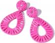 handmade boho raffia statement earrings: perfect drop dangles for bohemian-chic style logo