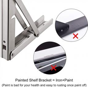 img 3 attached to YUMORE Folding Shelf Brackets 20", Max Load: 330Lb Heavy Duty Stainless Steel Collapsible Shelf Bracket For Table Work Bench, Space Saving DIY Bracket, Pack Of 2