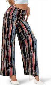 img 2 attached to Women'S High Waist Stretchy Wide Leg Palazzo Lounge Pants Casual Comfy