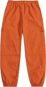 img 1 attached to 👖 Boys' Clothing: Elastic Jogger Drawstring Trousers with Pockets at Pants