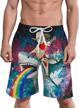 men's 3d swim trunks quick dry summer boardshorts beach shorts elastic waist with pocket drawstring 2 logo