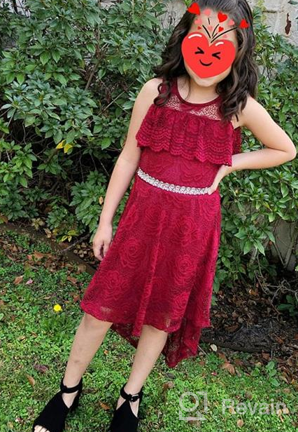 img 1 attached to Stylish and Sparkling: Floral Rhinestone Summer Clothing for Girls' Shoulders review by Amy Johnson