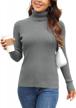 rocorose women's ribbed turtleneck sweater long sleeve knitted solid pullover 1 logo