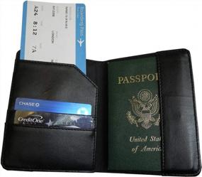 img 2 attached to RFID-блокировка кожаной обложки для паспорта NFL и идентификационной багажной бирки подарочный набор - органайзер для проездных документов, защищает личную информацию для безопасного путешествия.