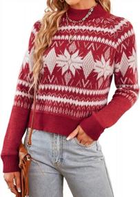 img 4 attached to Stay Festive And Cozy: ZAFUL'S Women'S Snowflake Christmas Sweater