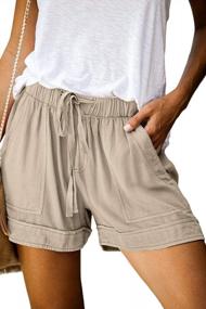 img 4 attached to Get Comfortable With Acelitt'S Women'S Casual Drawstring Shorts - With Elastic Waist And Pockets In Every Size!