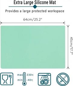 img 3 attached to Silicone Mat Mint Green 25.2 X 17.7 Inches, Gartful Silicone Crafting Sheet, Resin Casting Molds Mat, Countertop Protector, Placemat Large Table Mat, Desk Saver Pad, Nonstick Nonskid