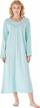 women's soft 100% cotton long-sleeve nightgowns - elegant and comfortable lightweight house dresses for older ladies by keyocean logo