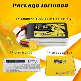 img 3 attached to Tattu RLine 3.0 1300MAh 14.8V 120C 4S LiPo Battery Pack With XT60 Plug For RC Boat Truck Heli Airplane UAV Drones FPV