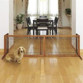 img 1 attached to 🚪 Richell Wooden Freestanding Pet Gate