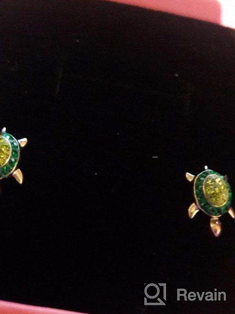 img 1 attached to 925 Sterling Silver Green Crystal Baby Sea Turtle Earring Set - Hypoallergenic Studs for Women, Girls & Kids, Rust-Proof with Free Gift Box for a Special Moment of Love review by Brian Thuo