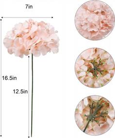 img 3 attached to Pack Of 5 Artificial Hydrangea Flowers With Removable Stems - Full Silk Blush Hydrangea Heads - Perfect For Home Decor, Weddings, And DIY Projects