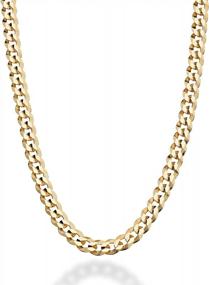 img 4 attached to Miabella Italian 5Mm Diamond-Cut Cuban Link Curb Chain Necklace In Solid 18K Gold Over Sterling Silver For Women And Men - Made In Italy From 925 Sterling Silver