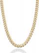 miabella italian 5mm diamond-cut cuban link curb chain necklace in solid 18k gold over sterling silver for women and men - made in italy from 925 sterling silver logo