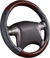 🐎 horse kingdom genuine leather steering wheel cover - non-slip, breathable, universal fit for suvs, vans, cars, trucks (gray) логотип