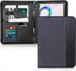 professional padfolio portfolio case for executives: toplive's zippered business conference folder with clipboard and card holder in black logo