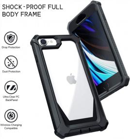 img 3 attached to Protect Your IPhone SE 2020/8/7 With Kocuos Full-Body Rugged Holster Case With Screen Protector In Black