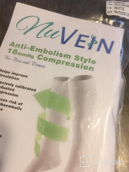 img 1 attached to 2X-Large NuVein Surgical Stockings - 18MmHg Embolic Recovery Support, Unisex Knee High Fit, Closed Toe White review by Katrina Kruger