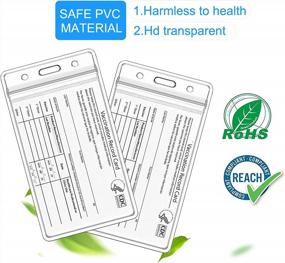 img 3 attached to Waterproof Vaccination Card Protectors - 5 Pack Vertical 4 X 3" Clear Plastic ID Holders For Immunization Record, Vaccine Card, Name Tags, And Badge Holders By Teskyer