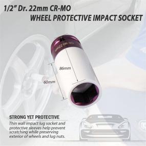 img 2 attached to 🔧 FIRSTINFO 22mm CR-MO Deep Wheel Protector Impact Socket: Ultimate Lug Nut Impact Drive Solution