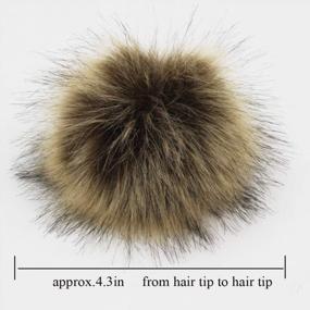 img 3 attached to Set Of 12 DIY Knitting Hat Accessories - Removable Faux Fur Pom Pom Balls With Secure Press Buttons