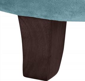 img 2 attached to Teal Velvet Round Ottoman With Storage - Stylish And Chic Addition To Your Living Room And Bedroom Decor By Homepop