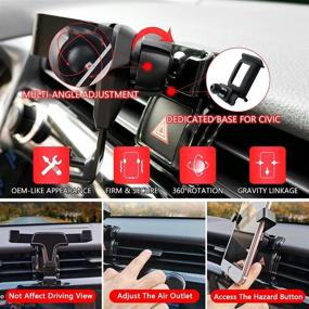 img 3 attached to 📱 Upgraded 1797 Honda Civic Phone Holder Mount: Air Vent Gravity Navigation Accessories for Coupe, Hatchback, Type R - Secure Car Cellphone Cradle