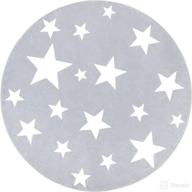 soft and durable starry sky kids rug 4 ft - topotdor round area rug for nursery, playroom, homeschool (light grey) logo