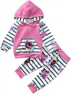 adorable toddler girls' 2-piece floral outfit set for cozy autumn and winter wear logo