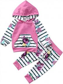 img 2 attached to Adorable Toddler Girls' 2-Piece Floral Outfit Set For Cozy Autumn And Winter Wear
