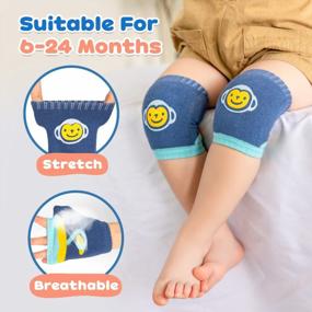 img 1 attached to 6 Pairs Unisex Baby Knee Pads For Crawling - Anti-Slip Protectors For Infant Toddlers Girls & Boys