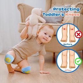 img 3 attached to 6 Pairs Unisex Baby Knee Pads For Crawling - Anti-Slip Protectors For Infant Toddlers Girls & Boys