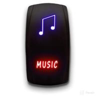 🔵 blue/red music laser-etched toggle switch 20a 12v - vertical rocker switch dpst 5-pin logo