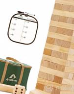 img 1 attached to Giant Wooden Yard Dice Game Set - 3.5'' Big Dice Lawn Game With Scoreboard, Carrying Bag & 6 Pine Wood Dice For Kids Adults Family review by Joseph Brendemuehl