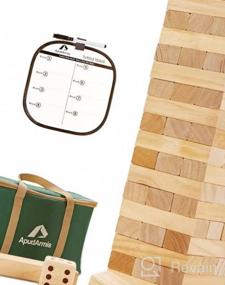 img 8 attached to Giant Wooden Yard Dice Game Set - 3.5'' Big Dice Lawn Game With Scoreboard, Carrying Bag & 6 Pine Wood Dice For Kids Adults Family