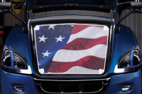 img 1 attached to Защитите свой Kenworth T680 2012–2018 годов с помощью крышки решетки решетки грузовика с изображением флага США Belmor