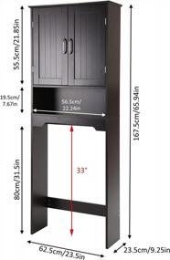 img 1 attached to Espresso Freestanding Bathroom Spacesaver With Wood Doors And Adjustable Shelf - Over The Toilet Storage Cabinet And Organizer By HOMEFORT