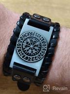 img 1 attached to Silver Viking Bracelet Nordic Vegvisir - Runic Compass Celtic Pagan Jewelry (Vegvisir Norse) review by Robert Jackson