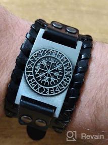 img 6 attached to Silver Viking Bracelet Nordic Vegvisir - Runic Compass Celtic Pagan Jewelry (Vegvisir Norse)