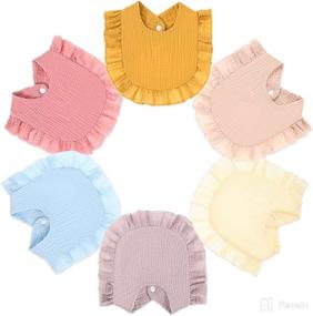 img 3 attached to 👶 Premium Muslin Baby Bibs: 4-Layer Organic Cotton for Girls, Ideal for Drooling and Teething, Multi-Use Scarf Design