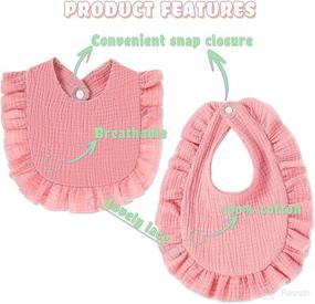 img 1 attached to 👶 Premium Muslin Baby Bibs: 4-Layer Organic Cotton for Girls, Ideal for Drooling and Teething, Multi-Use Scarf Design