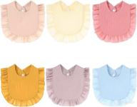 👶 premium muslin baby bibs: 4-layer organic cotton for girls, ideal for drooling and teething, multi-use scarf design logo