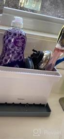 img 7 attached to 🧽 YOHOM Kitchen Sink Caddy Sponge Holder Organizer Brush Holder + Sink Drain Tray - 2-in-1 Sinkware Caddy with 4 Adjustable Dividers for Kitchen Dish Sponge Storage