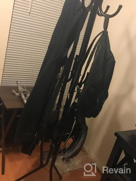 img 1 attached to 11 Hook Metal Coat Rack Stand - Perfect Entryway Storage Solution By LANGRIA (Black) review by Juan White