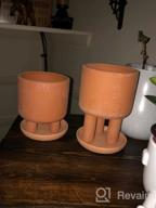 картинка 1 прикреплена к отзыву Set Of 2 - 4.5" Terracotta Clay Plant Pots W/ 3 Legs & Saucer | Indoor Succulent Planters от Kulwinder Hendrickson